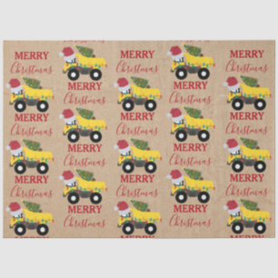 Christmas Dump Truck Construction Trucks Tissue Paper
