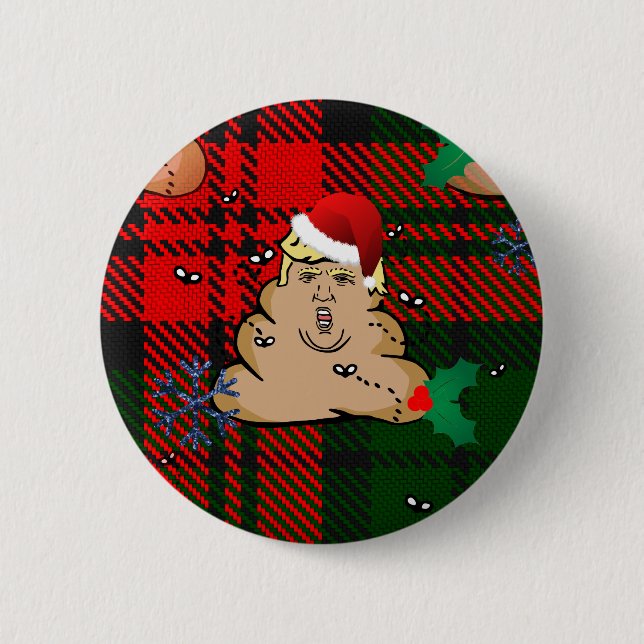 christmas dump trump 6 cm round badge (Front)