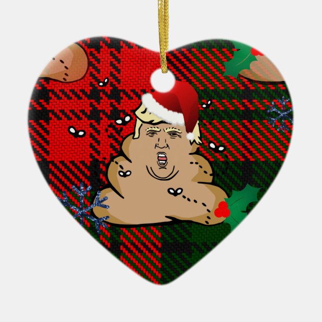 christmas dump trump ceramic tree decoration (Front)