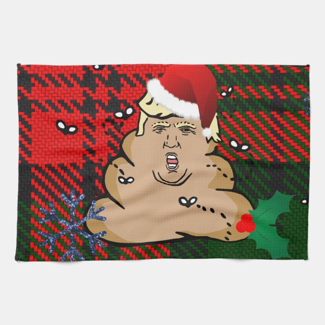 christmas dump trump tea towel (Horizontal)