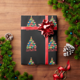 Christmas Dumpster Fire Tree It's Fine I'm Fine Wrapping Paper
