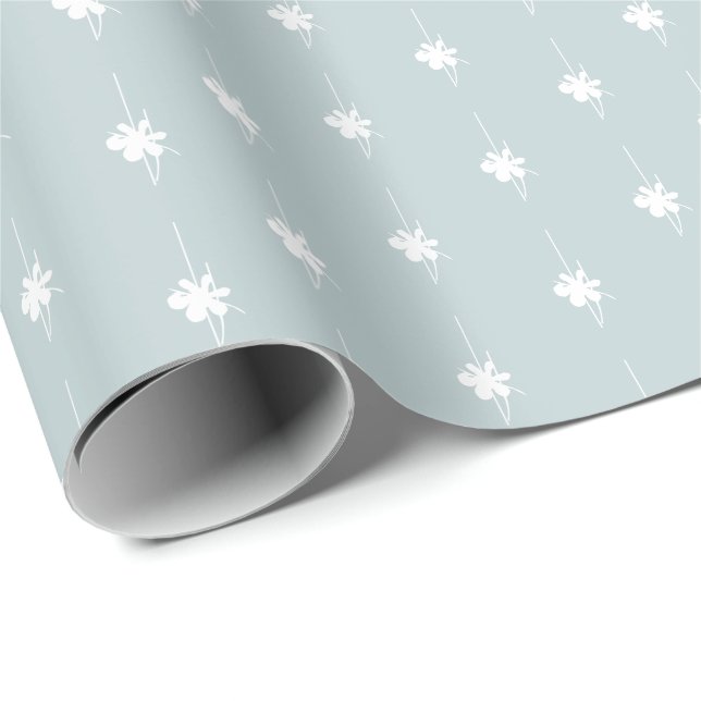 Christmas dusty blue white snowflakes cute gift wrapping paper (Roll Corner)
