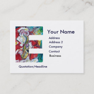 CHRISTMAS E LETTER / SANTA CLAUS WITH SAX BUSINESS CARD