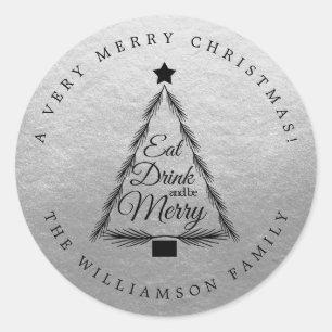 Christmas Eat Drink Merry Monogram Envelope Seal