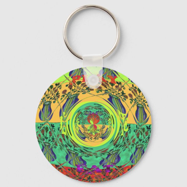Christmas Eat Love Play Hakuna Matata Colour.png Key Ring (Front)