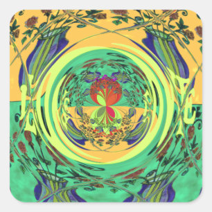 Christmas Eat Love Play Hakuna Matata Colour.png Square Sticker