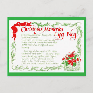 Christmas Egg Nog Recipe Postcard