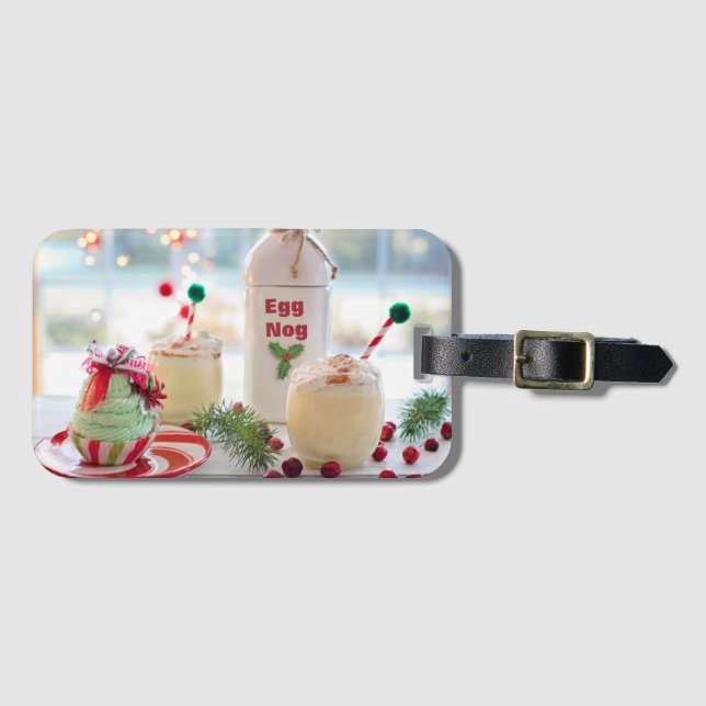 CHRISTMAS EGGNOG LUGGAGE TAG (Front Horizontal)