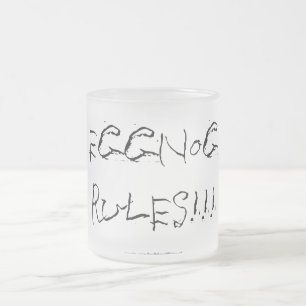 Christmas "eggnog rules" - frosted glass mug