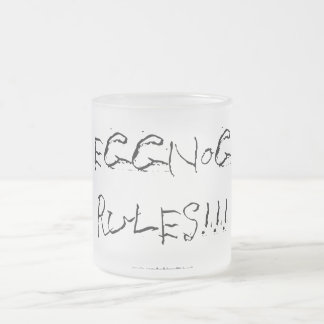 Christmas "eggnog rules" - frosted glass mug