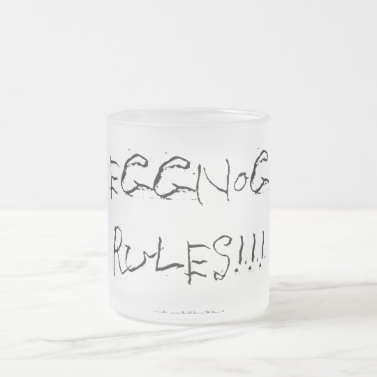 Christmas "eggnog rules" - frosted glass mug