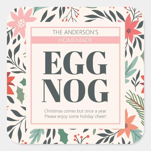 Christmas Eggnog Square Sticker (Front)