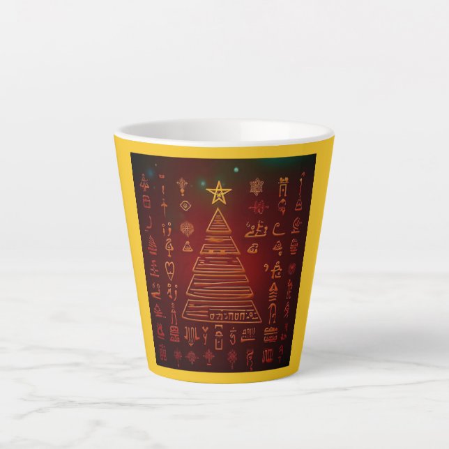Christmas Egyptian Hieroglyphs 1 Latte Mug (Front)