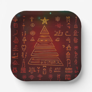 Christmas Egyptian Hieroglyphs 1 Paper Plate