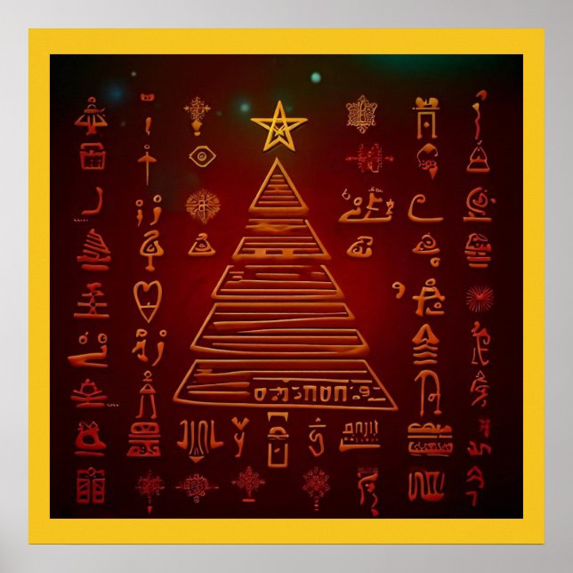 Christmas Egyptian Hieroglyphs 1 Poster (Front)