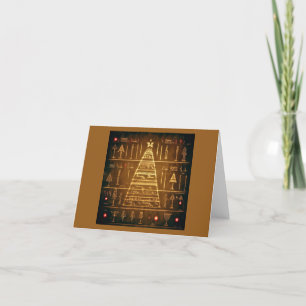 Christmas Egyptian Hieroglyphs 3 Holiday Card