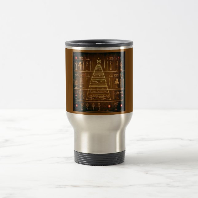 Christmas Egyptian Hieroglyphs 3 Travel Mug (Center)