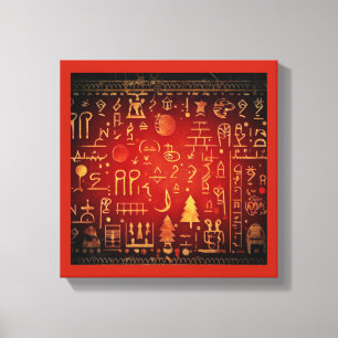 Christmas Egyptian Hieroglyphs 4 Canvas Print