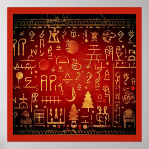 Christmas Egyptian Hieroglyphs 4 Poster