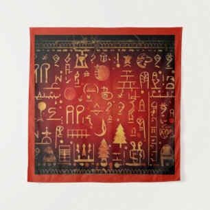 Christmas Egyptian Hieroglyphs 4 Tapestry