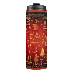 Christmas Egyptian Hieroglyphs 4 Thermal Tumbler