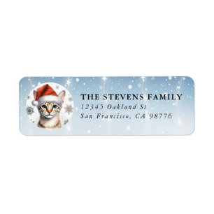 Christmas Egyptian Mau Cat Return Labels