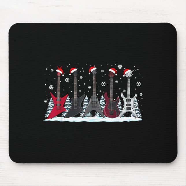 Christmas Electric Guitars Metalhead Guitarist Xma Mouse Mat (Front)