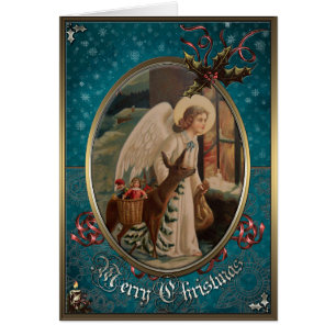 Christmas Elegance Card - Angel near the window.