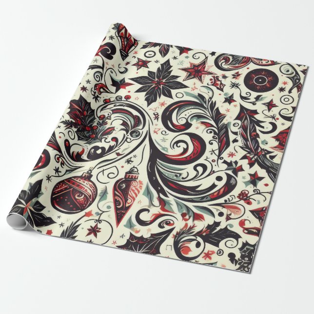 Christmas Elegance n33 Wrapping Paper (Unrolled)