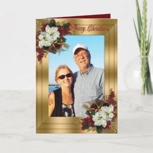 Christmas elegance photo card gold