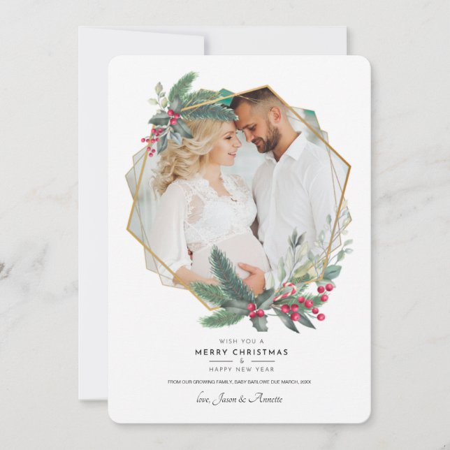 Christmas Elegance Photo Holiday Card (Front)