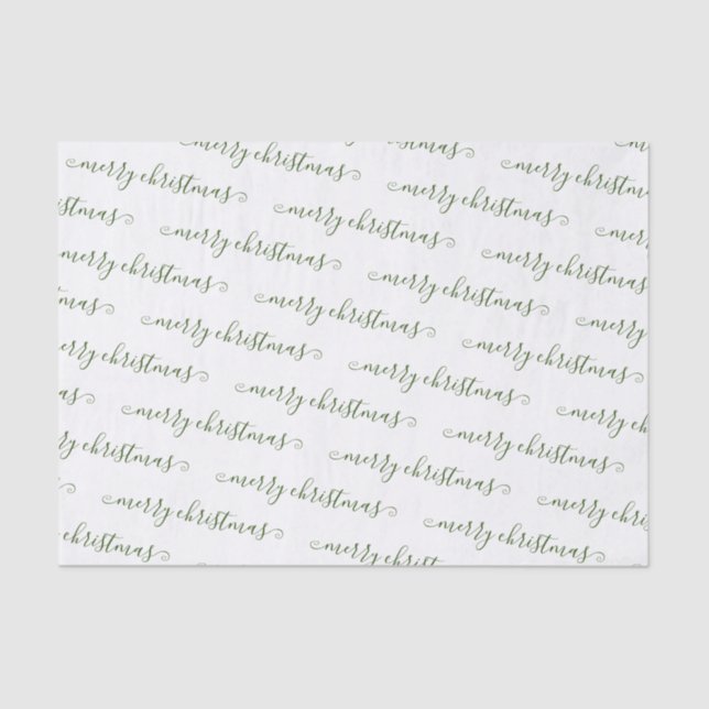Christmas Elegant Black White Handwritten Custom T Tissue Paper (Front)