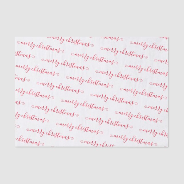Christmas Elegant Black White Handwritten Custom Tissue Paper (Front)