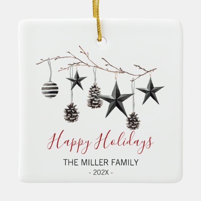 Christmas Elegant Branch Ornament (Front)