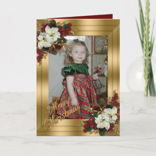 Christmas elegant card gold and red Victorian