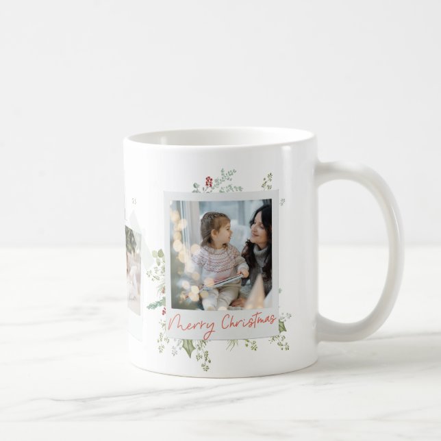 Christmas Elegant Festive Botanical Photo Album Coffee Mug (Right)