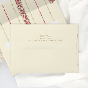 christmas elegant floral tapestry pre addressed envelope