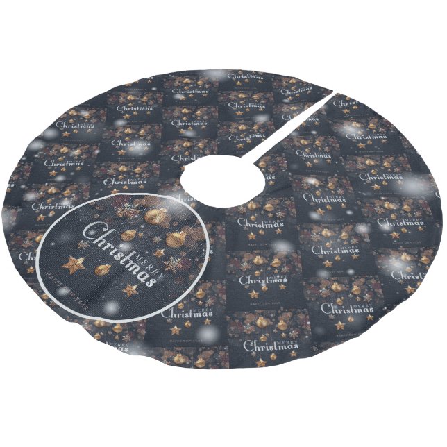 Christmas Elegant Gift Brushed Polyester Tree Skirt (Angled)