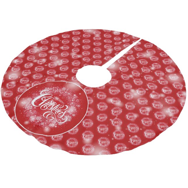 Christmas Elegant Gift Brushed Polyester Tree Skirt (Angled)