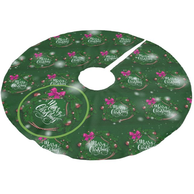 Christmas Elegant Gift Brushed Polyester Tree Skirt (Angled)
