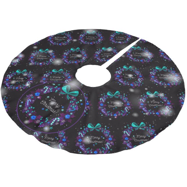 Christmas Elegant Gift Brushed Polyester Tree Skirt (Angled)