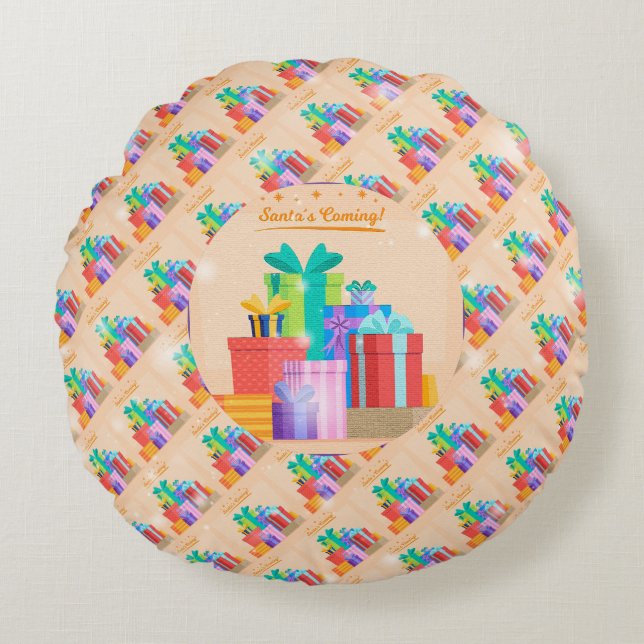 Christmas Elegant Gift Round Cushion (Front)