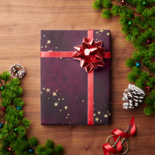 Christmas elegant luxury gold stars pattern wrapping paper
