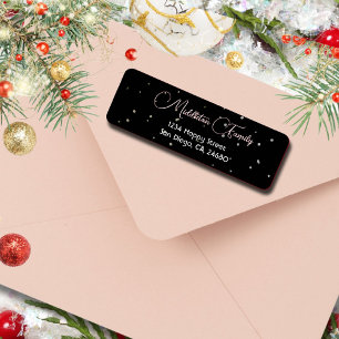 Christmas Elegant Seasonal Black Gold Label