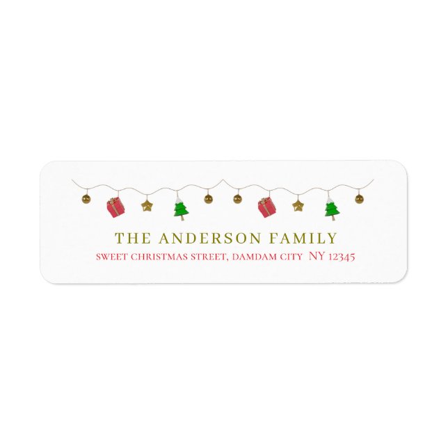 Christmas Elegant Simple Return Address (Front)