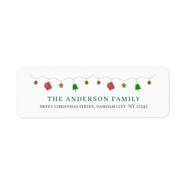 Christmas Elegant Simple Return Address (Front)