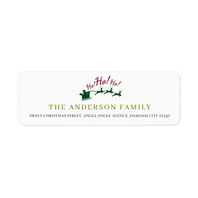 Christmas Elegant Simple Return Address (Front)