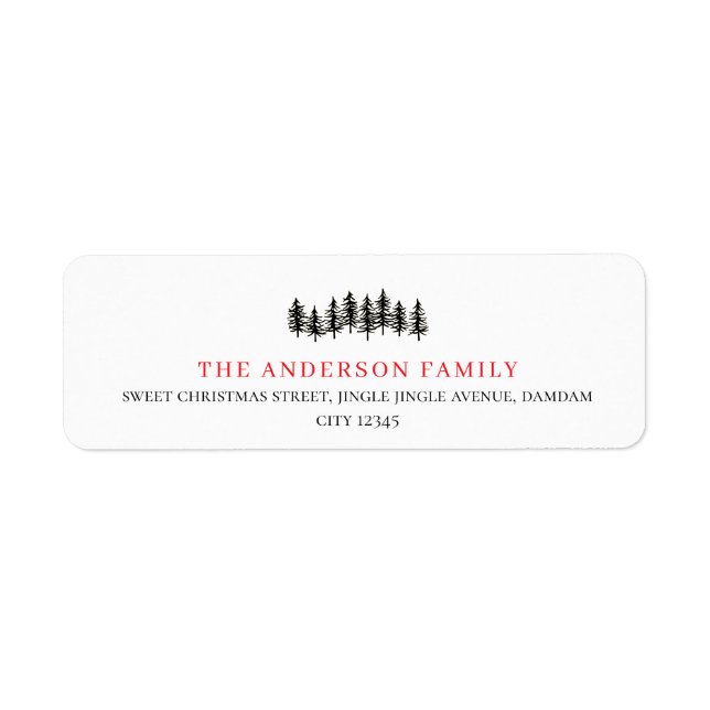 Christmas Elegant Simple Return Address (Front)