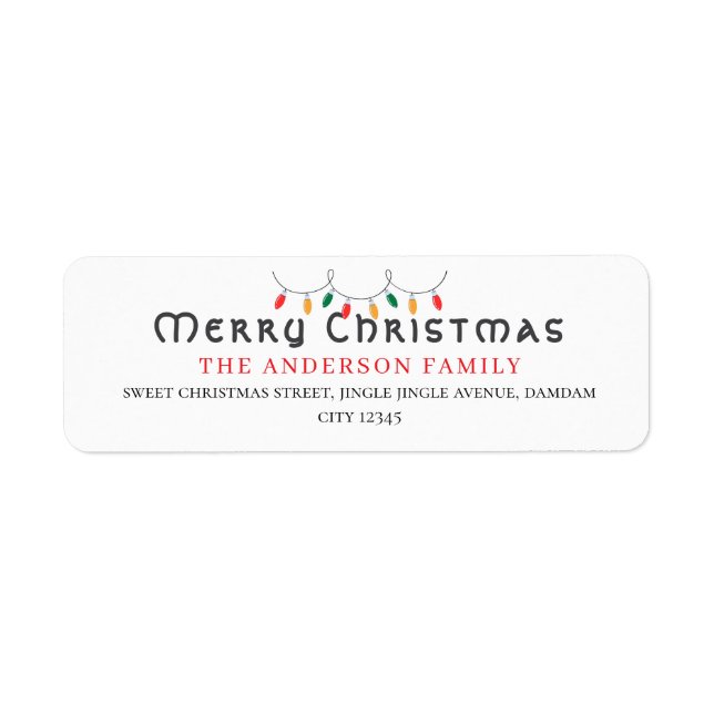 Christmas Elegant Simple Return Address (Front)