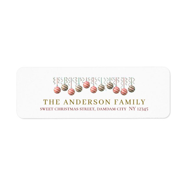 Christmas Elegant Simple Return Address (Front)